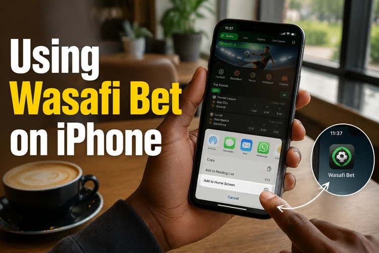 Using Wasafi Bet on iPhone